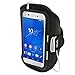 Produktbild igadgitz Wasserabweisend Schwarz Sports Jogging Armband Laufen Fitness Oberarmtasche für Sony Xperia X F5121, F5122 & Xperia X Performance F8131, F8132