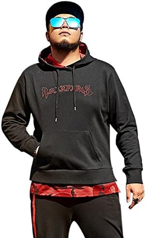 Big Plus Size XL-6XL Men Fashion Hoodie Jacket Sweater Red Embroidery Letters Logo Red Camouflage Hem and Hood Decorative Patches Outerwear Hoodie