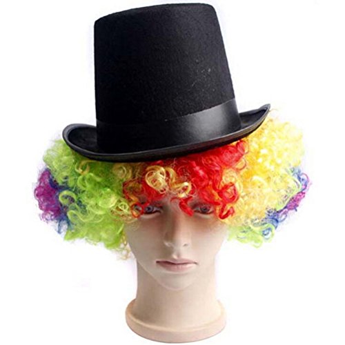 UEETEK Schwarzer Filz Hut Fedora Hut Zauberer Hut Dress Up Hut lustige Partyhüte Kostümzubehör (schwarz) - 3