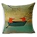 Produktbild gotd rot Fox Dekorative Quadratisch Überwurf Kissen Bezug Kissenbezug Sofa Stuhl Sitz Kissenbezüge 45,7 x 45,7 cm, Textil, a, 45,7 x 45,7 cm