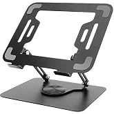 Daytona ZR-110 B Al&uuml;minyum 360 Derece D&ouml;nen Tabanlı Katlanabilir Taşınabilir Laptop Standı (Koyu Gri)