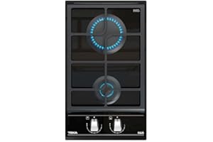 TEKA Placa de Cocción a Gas 30 cm, 2 Fuegos, ExactFlame, Autoencendido, Parrillas de Fundición, Modelo GZC 32300