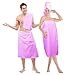 Produktbild PANNOBELLO Saunakilt Set 2tlg Damen Lila Saunatuch Wellness Sauna-Kilt Saunasarong Baumwolle Sarong