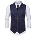 Produktbild TWBB Herren Weste Tuxedo Passen Zweireiher Pullover Gitter Drucken Jacke Hochzeit Formal Waistcoat Schlank Ohne Ärmel Oberteile Tops