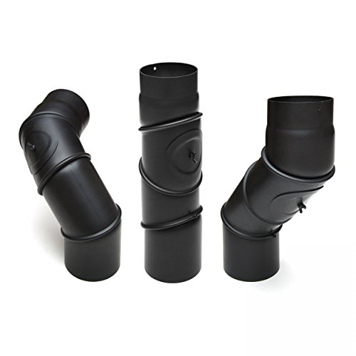 raik SH062-120-sw Rauchrohrbogen / Ofenrohr 120mm – Multibogen schwarz - 5