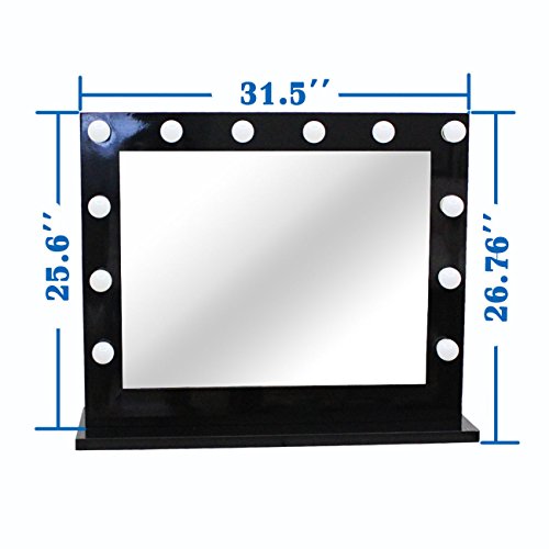 Black Hollywood Makeup Mirror with lights Vanity Lighted Beauty Theatre Mirror 8065 - 6