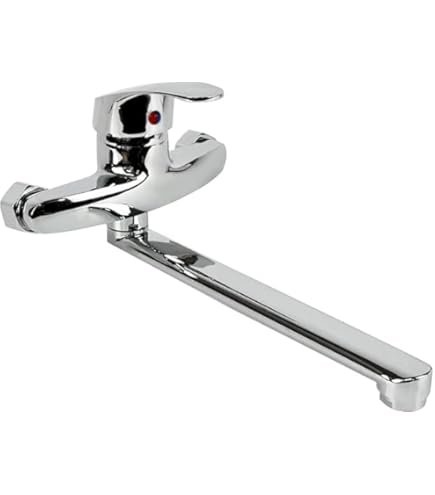 Rubinetto Cucina A Muro MOKEKA Monocomando Girevole 360° - Design Moderno - Foto 7