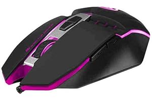 MARVO M112 Gaming Mouse - 7 LED Colours, Adjustable 4000dpi Optical Sensor, 7 Programmable Buttons, USB 2.0 Connection, Black