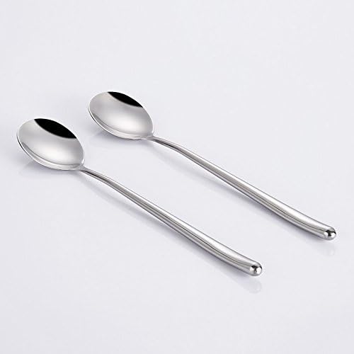 Stainless Steel Spoon Long Handle Spoon Children'S Tableware Anti-Scalding Spoon 2 Pack, 23Cm