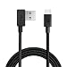 Produktbild NONDA - 1,20m Winkel Mikro USB Ladekabel auf USB I Kabel für Samsung Galaxy I Android Smartphone I ultra-schnelles Laden I Synchronisation I Datenübertragung I extrem strapazierfähig I Schwarz - 1,20m