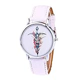 Damenuhr Unisex Mode Kunstleder Band Frauen Männer Chenang Zifferblatt Analog Quarz Sport Armbanduhr Quarz-Modeuhr Schmuck & Uhren (Weiß)