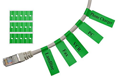 Mr-Label (20 hojas, 600 etiquetas) Autoadhesivo Etiqueta del cable - a prueba de agua | Resistente a la rotura | Durable - con la Herramienta de impresión en línea gratuito (Verde)