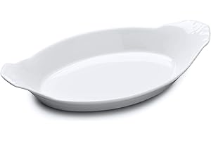 WM Bartleet & Sons 1750 T438 Traditional Porcelain Gratin, Cooking and Baking Dish, 26cm – White