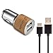 Produktbild zanasta KFZ Ladegerät Adapter + USB-C Kabel 1m | 2-Port USB Auto Ladeadapter Schnellladegerät bis 3.1A | Premium Universal Ladestecker, geeignet für iPhone, iPad, Samsung Galaxy, Huawei, HTC, Sony Xperia und mehr, Braun