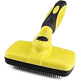 Vaxuia Self Cleaning Slicker Brush-Pet Dog &amp; Cat Grooming Shedding Brush for Large to Small Dog or Cat With Short to Long Hair-Best Shedding Brush Helps Striping, Finishing, Detangling, &amp; Deshedding (Yellow)