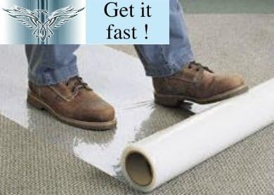 2 rolls of 10m x 60cm clear polythene self adhesive carpet protector film, FREE Express Delivery