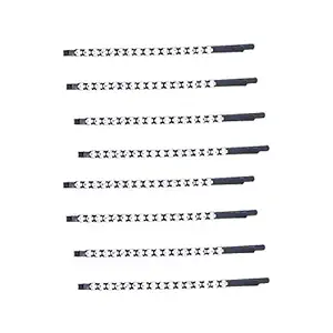 Bridal Hair Clip Bobby Pin 3.5 Black Hairpin With Clear Stones - Set of 8