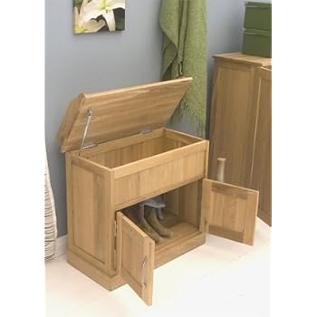 Solid Oak Shoe Storage Bench for the Hall / Hallway ...