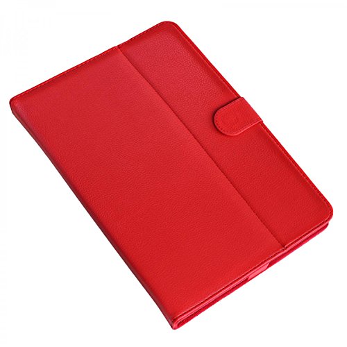eFabrik Universal Tablet Tasche für 10 – 10.1 Zoll Tablet Hülle Schutztasche Schutzhülle Cover Case mit Aufstellfunktion Leder-Optik rot - 6
