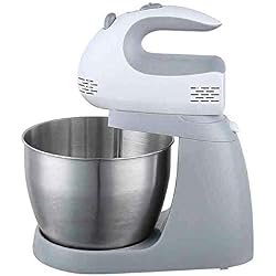 CHARON Robot Pâtissier, Robot de Cuisine avec Crochet Double, 150W Faible Bruit Batteur Électrique, 3L avec 5L Vitesses Robot Multifonctionne avec Protection Anti-éclaboussures(220V),Blanc