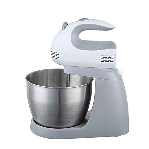 CHARON Robot Pâtissier, Robot de Cuisine avec Crochet Double, 150W Faible Bruit Batteur Électrique, 3L avec 5L Vitesses Robot Multifonctionne avec Protection Anti-éclaboussures(220V),Blanc