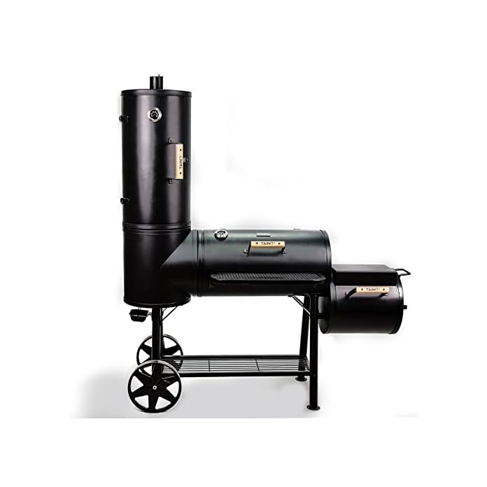 Taino Chief 130 Xxl Smoker 130kg Bbq Grillwagen Holzkohle Grillkamin 35 Mm Stahl Profi Qualitt Rucherofen
