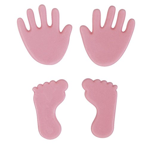 Rayher - 31438262 - Wachsmotiv Babyfüße- und Hände, je 1 Paar Füße und Hände, SB-Btl 4Stück, babyrosa