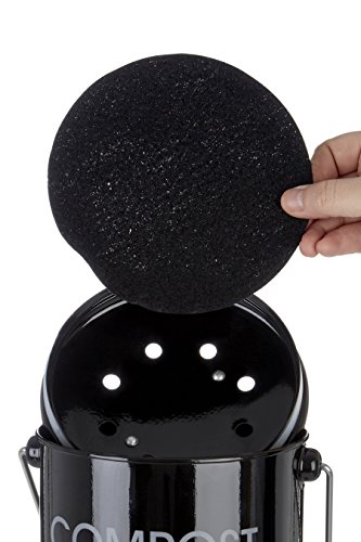 Premier Housewares Komposteimer mit Tragegriff, Schwarz - 3