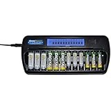 AccuPower AP1212 12 Kanal Ladeger&auml;t f&uuml;r AA/Mignon/AAA/Micro Akku einzelschacht&uuml;berwacht mit Refresh-Funktion