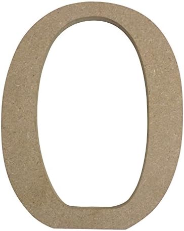 Beige Free Standing Number 0 Wooden MDF H13cm x W10.5cm x D2cm