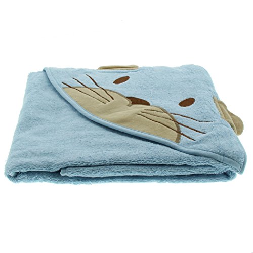 Pippi Baby Boys Hooded Towel W.Catface Scarf, Light Blue, One Size (Manufacturer Size:83*83 cm)