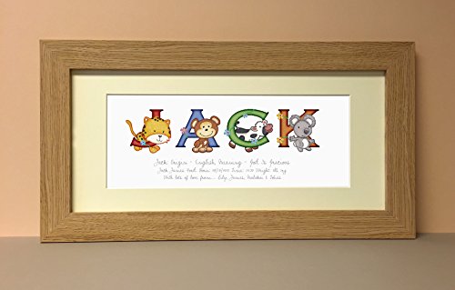 Little Adventurers Personalised Name Prints by Frame My Name/Personalised Baby Gift/Personalised Christening Gift/Personalised 1st Birthday Gift