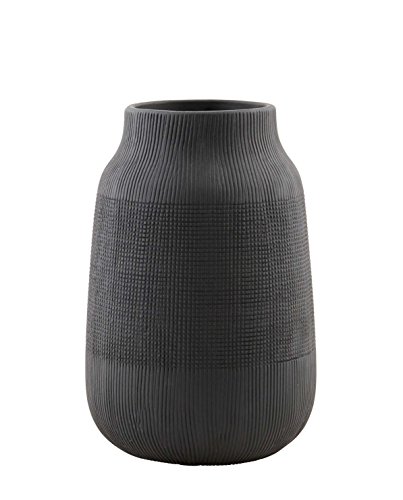 House Doctor - Vase - Blumenvase - GROOVE - Keramik - Schwarz Ø 15 cm Höhe 22 cm