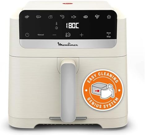 Moulinex Easy Fry Mega Compact, Friggitrice ad Aria, Risparmio Energetico, Capacità 7.5L, Frontale Rimovibile, EZ866A