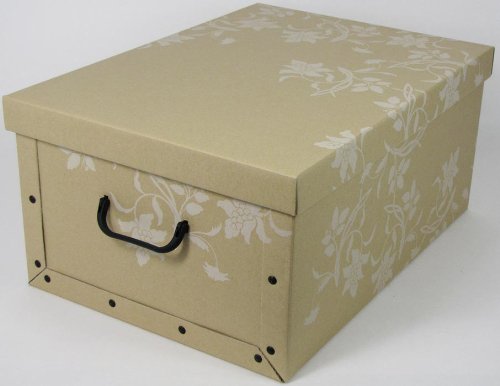 Aufbewahrungs Box Ornamente umweltbewußt aus Recycling -Material natur / creme