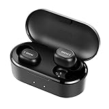 【Anclaje Seguro y diseño pequeño】El diseño de los auriculares Bluetooth se adapta perfectamente a tu oreja para que no se caiga, vienen con 3 tipos distintos de adaptadores para tu oreja para elegir. Perfectos para deportes, entrenamientos, salir a correr, escuchar música y ver la televisión
