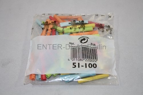 50 Stück RÖLLCHENLOSE 51-100, bunt