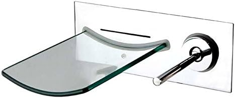 Banalili tap All copper hot and cold glass falls into the wall faucet flush mount basin personality creative Washbasin Faucet wall,Nickel Brushed