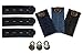 Produktbild Comfy Fit Hosenerweiterung in Jeans Optik – Hosenbunderweiterung für Jeanshosen, Schwarz, Jeans, Metall, 9er Pack