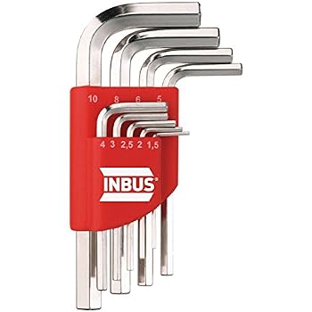 Jeu de clés Allen INBUS® 70150 métrique court 9 pièces 1,5 - 10 mm ...