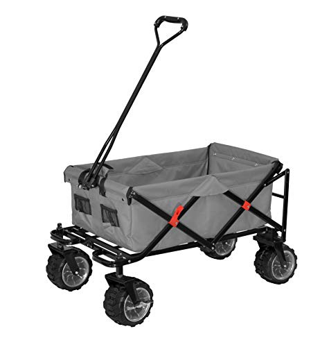 Preisvergleich Produktbild Unbekannt Cross-Rover - der Faltbare Bollerwagen, TUV / GS, inkl. Feststellbremse, PU Bereifung, Tragfähigkeit 50 kg (Grau)