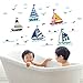 Produktbild Prevently Karikatur Ozean Segeln Möwe Wandaufkleber Wasserdicht Wohnzimmer Schlafzimmer Entfernbare Fenstersticker Wandtattoos Wandbilder