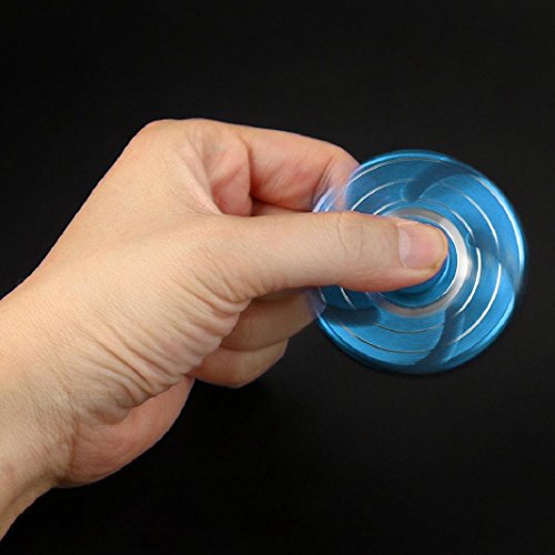 Spielzeug Geschenk Fidget Hand Spinner Dreieck Metall Spinner Finger Focus Stress Relief Spielzeug Geschenk für Kinder / Erwachsene (Blau) - 2