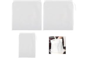Firavggu 3 Stück Filterbeutel Siebbeutel 200 Micro Pressbeutel 20*30cm/30*45cm Brew Bag Nylon Hopfenfilter Bier Weiss Presssack Filtertuch Auspresstuch Passiertuch Nussmilchbeutel für Obstpresse Wein