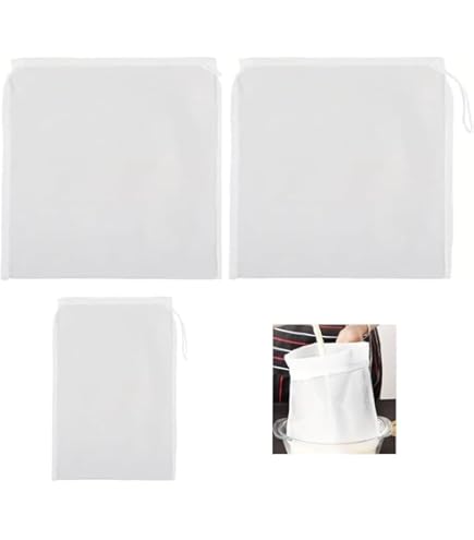 Sacs De Filtration Pour Brassage Maison - Lot De 3, 45x60 Cm, Tissu Réutilisable 80 Microns - Pour Bière, Confiture, Boissons