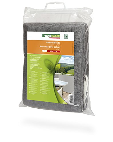 Windhager Balkonblende Sylt, 0,9 x 5 m, uni, grau - 6