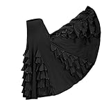 100% nuevo, excelente calidad Baoblaze Vestido de Flamenca Ropa de Baile Complimentos de Mujer Falda de Tango Elegnate - Negro, 85cm