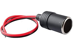 NIDONE Adaptador de Enchufe de mechero Hembra de 12V 10A para Coche - enchufes de mechero Negros