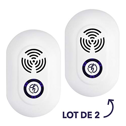 Homelyy - Répulsif Anti Rats/Souris 2018 - Efficace et Inoffensif - Répulsif Ultrasons Anti Rongeurs - Ondes Aléatoires - Piège à Rat Electrique - Doux Silencieux et Non Toxique - Marque Française