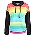 Produktbild Subfamily Damen Regenbogen Druck LangäRmliger Hoodie Bekleidung Damen MäNtel Tops Sweatshirts TrainingsanzüGe Kapuzenpullover Pullover Hoodie Outwear